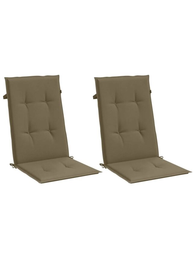 Chair cushions, 2 pcs, taupe, 120 × 50 × 4 cm, fabric 2