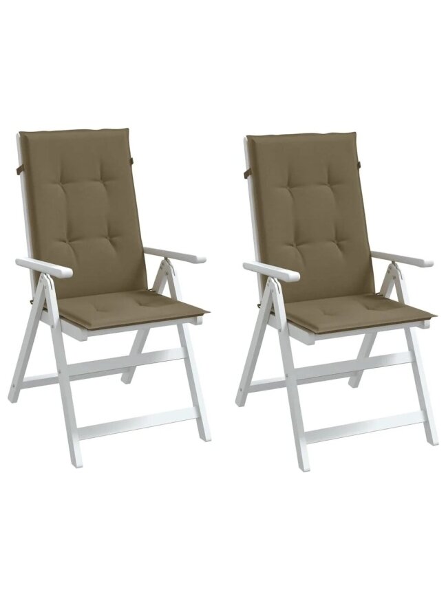 Chair cushions, 2 pcs, taupe, 120 × 50 × 4 cm, fabric