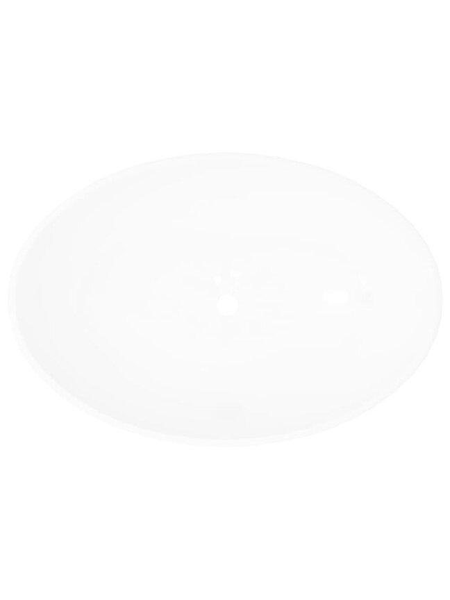 Ceramic Washbasin, Oval Sink, White, 40 × 33 cm 3