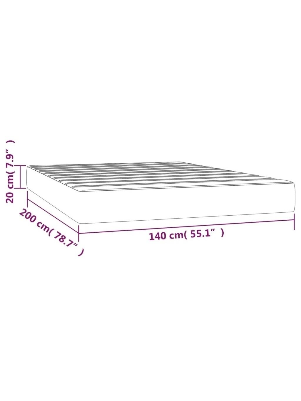 Pocket spring mattress, medium firmness, dark grey, 140 × 200 × 20 cm, velvet 6 Pocket spring mattress, medium firmness, dark grey, 140 × 200 × 20 cm, velvet 6
