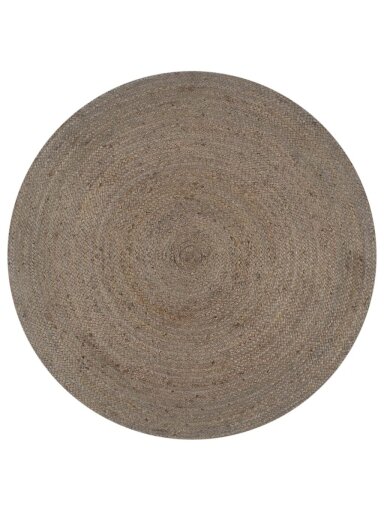 Kilimas, pilkas, 150cm, džiutas, apvalus, rankų darbo Kilimas, pilkas, 150cm, džiutas, apvalus, rankų darbo