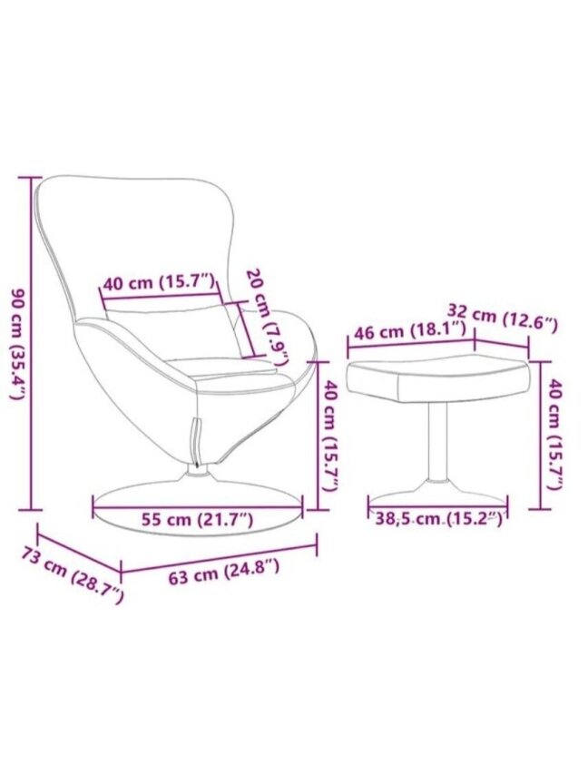 Egg-shaped chair 2 pcs, dark grey, 63 x 73 x 90 cm 8 Egg-shaped chair 2 pcs, dark grey, 63 x 73 x 90 cm 8