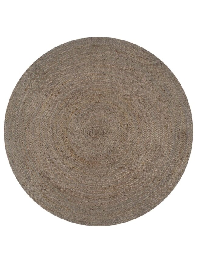 Paklājs, pelēks, 150 cm, džutas, apaļš, rokām darināts