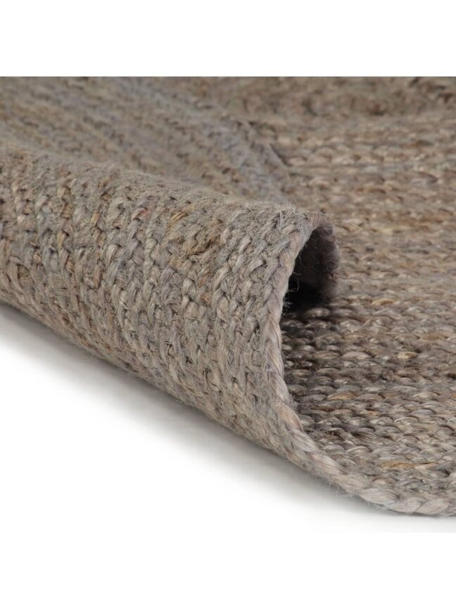 Paklājs, pelēks, 150 cm, džutas, apaļš, rokām darināts 1