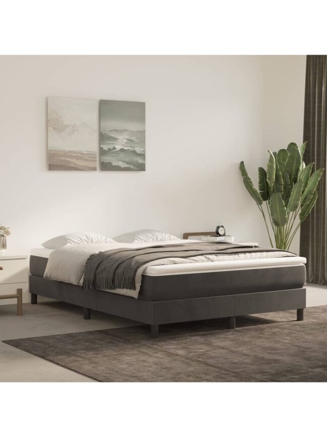 Pocket spring mattress, medium firmness, dark grey, 140 × 200 × 20 cm, velvet Pocket spring mattress, medium firmness, dark grey, 140 × 200 × 20 cm, velvet