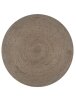 Rug, gray, 150 cm, jute, round, handmade