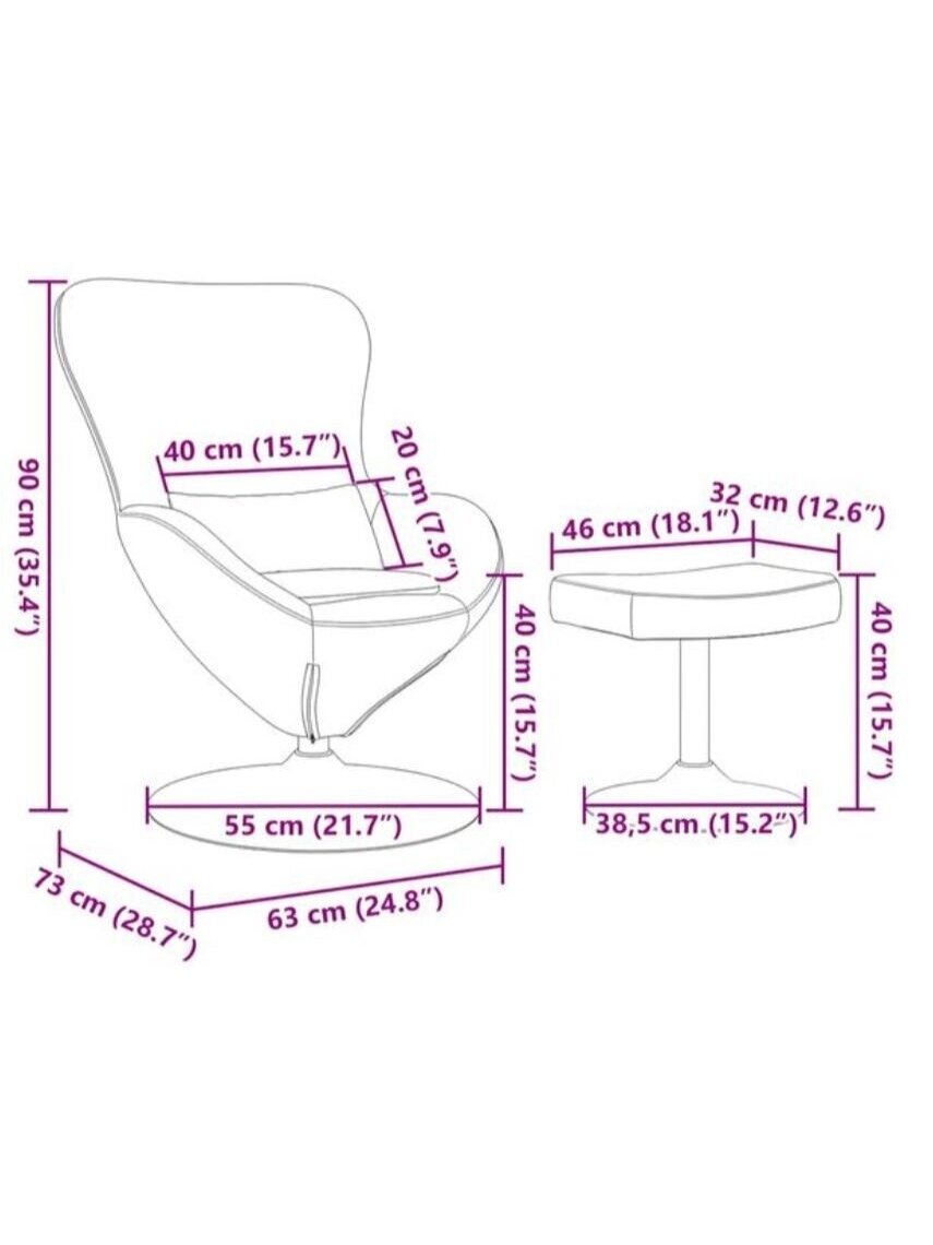 Munakujuline tool 2 tk, tumehall, 63 x 73 x 90 cm 8