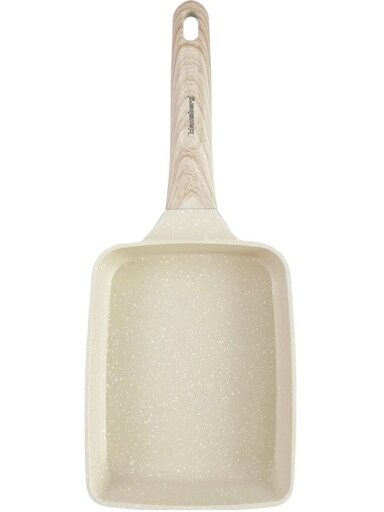 Klausberg 7815 – Rectangular Pan with Wooden Handle – Sand Color – Non-Stick Surface Pan