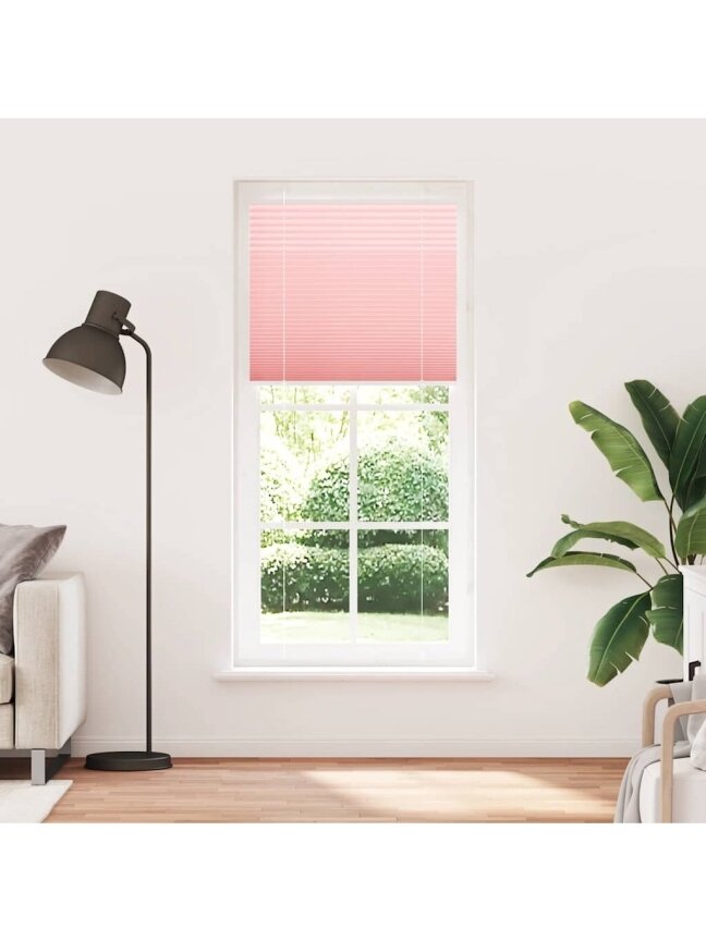 Pleated blind, pink, 85 x 200 cm, fabric width 84.4 cm, polyester