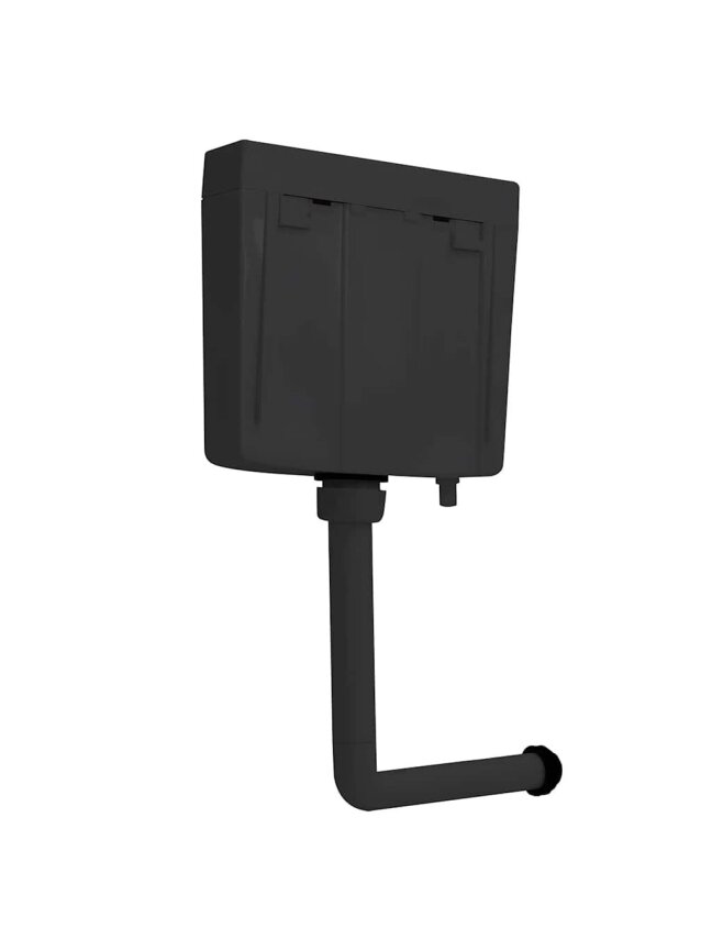 Toilet cistern with bottom water inlet, black, 3/6 L 2