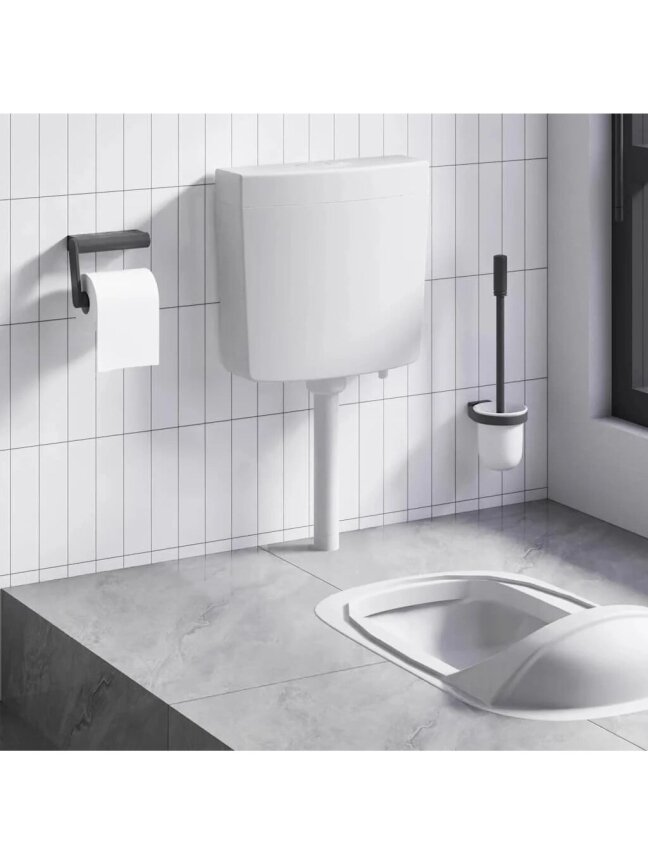 Toilet cistern with bottom water inlet, gray, 3/6 L