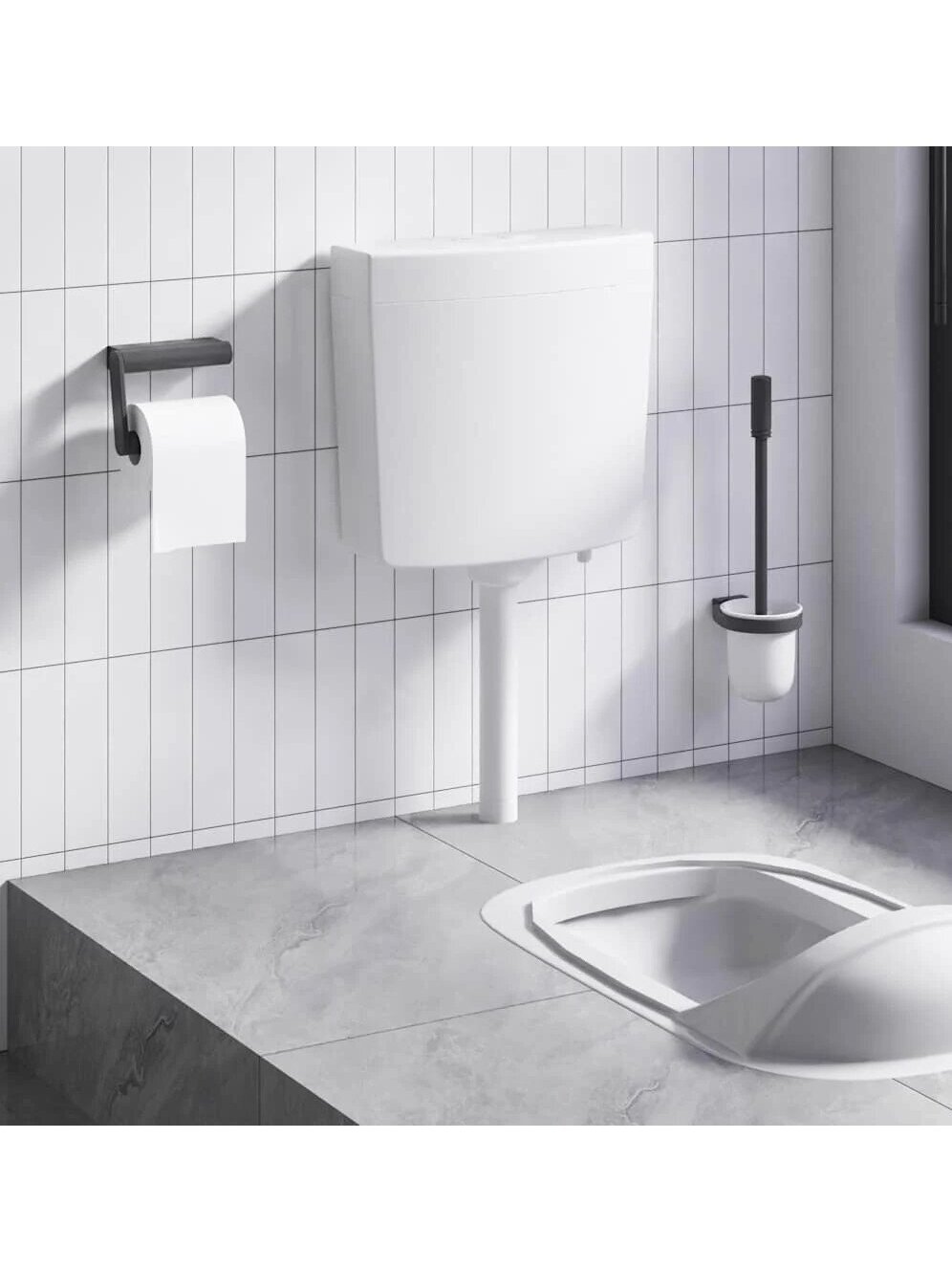 WC-paak alumise veeühendusega, valge, 3/6 l