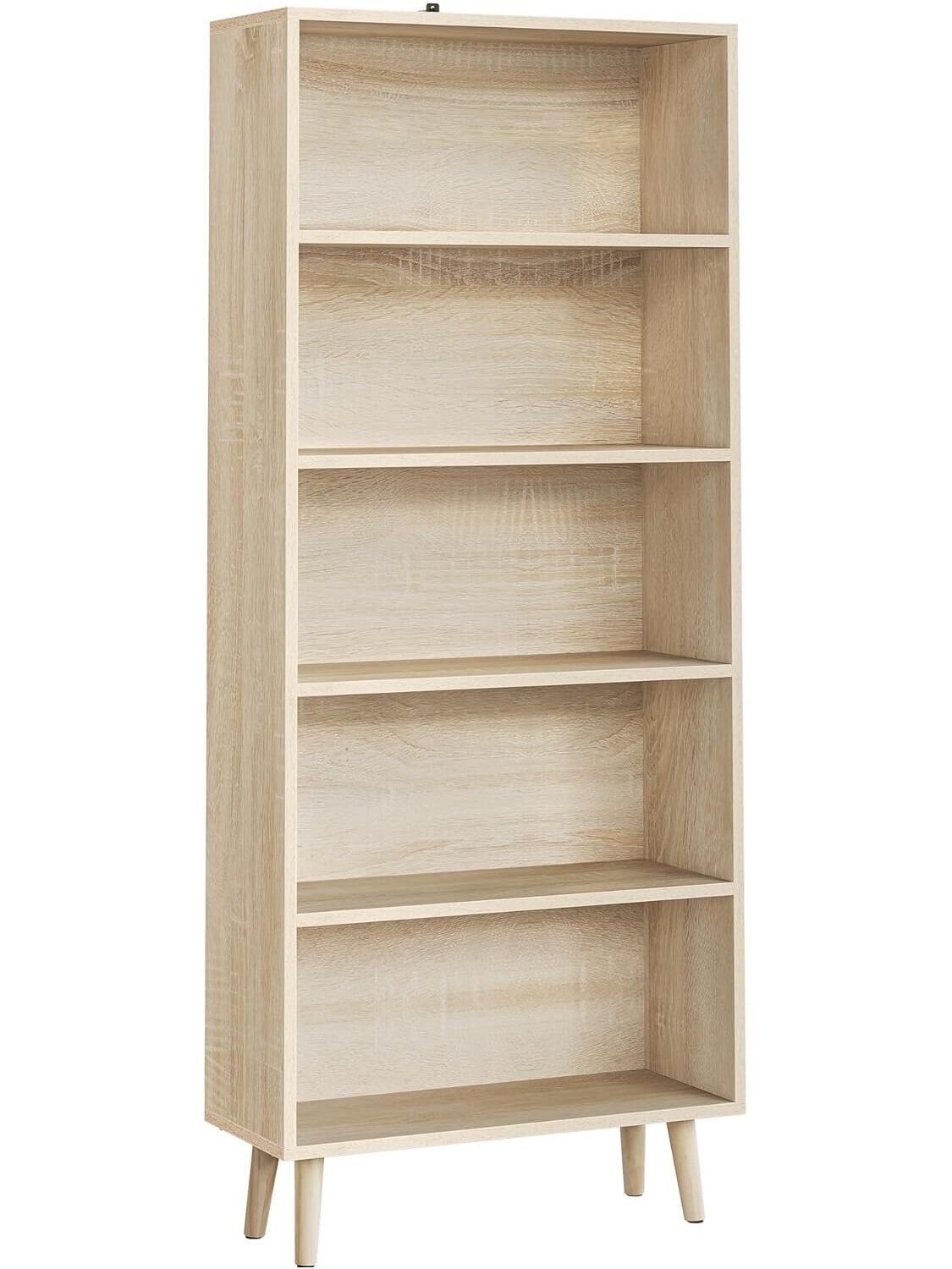 Bookshelf with 5 compartments, freestanding storage shelf for items and documents, 60 x 144 x 24 cm. 1