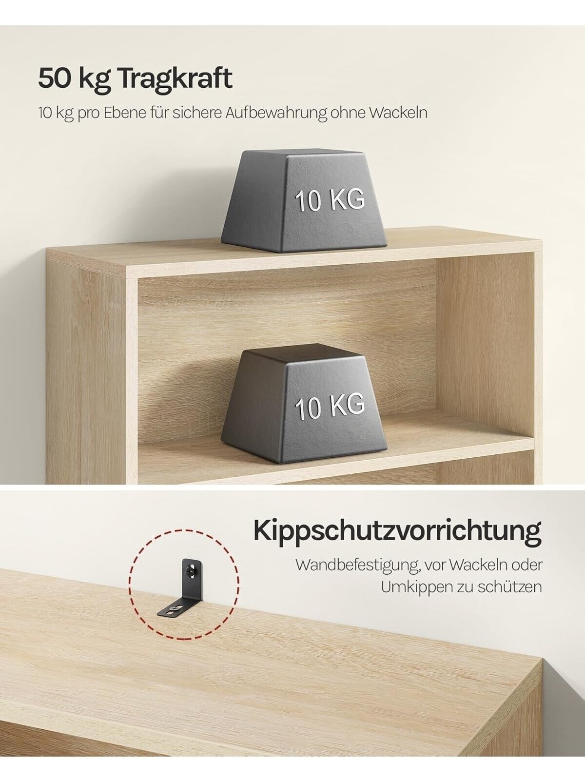 Bookshelf with 5 compartments, freestanding storage shelf for items and documents, 60 x 144 x 24 cm. 2