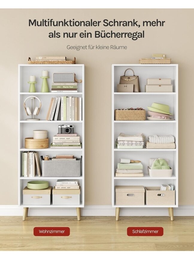 Bookshelf with 5 shelves, 60 x 144 x 24 cm. 5 Bookshelf with 5 shelves, 60 x 144 x 24 cm. 5