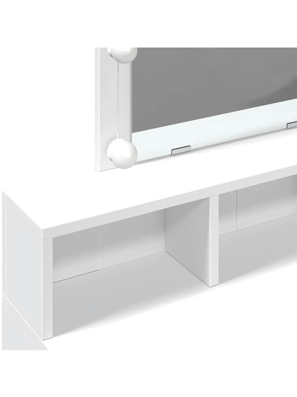 Kosmetinis staliukas su LED, baltos spalvos, 80x41x144,5cm 9