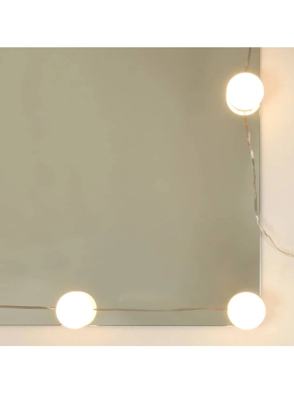 Косметический столик с LED-подсветкой, белый, 60×40×140 см, глянцевый 5