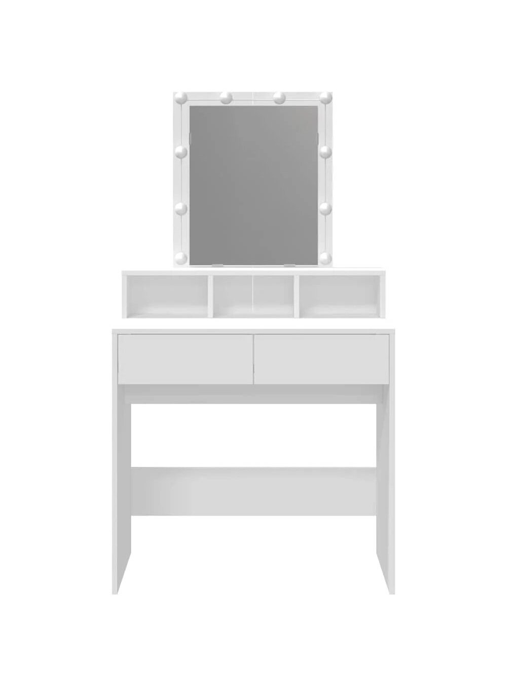 Kosmetinis staliukas su LED, baltos spalvos, 80x41x144,5cm 4
