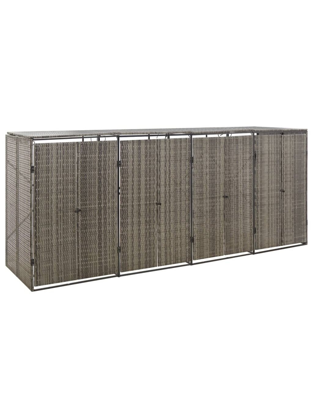 Container canopy, gray, 274×80×117 cm, rattan, four-seater Container canopy, gray, 274×80×117 cm, rattan, four-seater