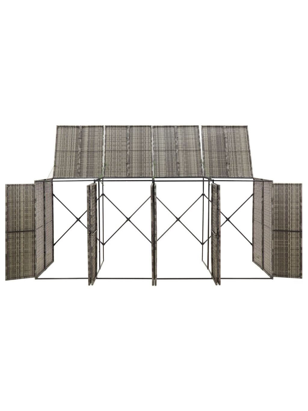 Container canopy, gray, 274×80×117 cm, rattan, four-seater 1