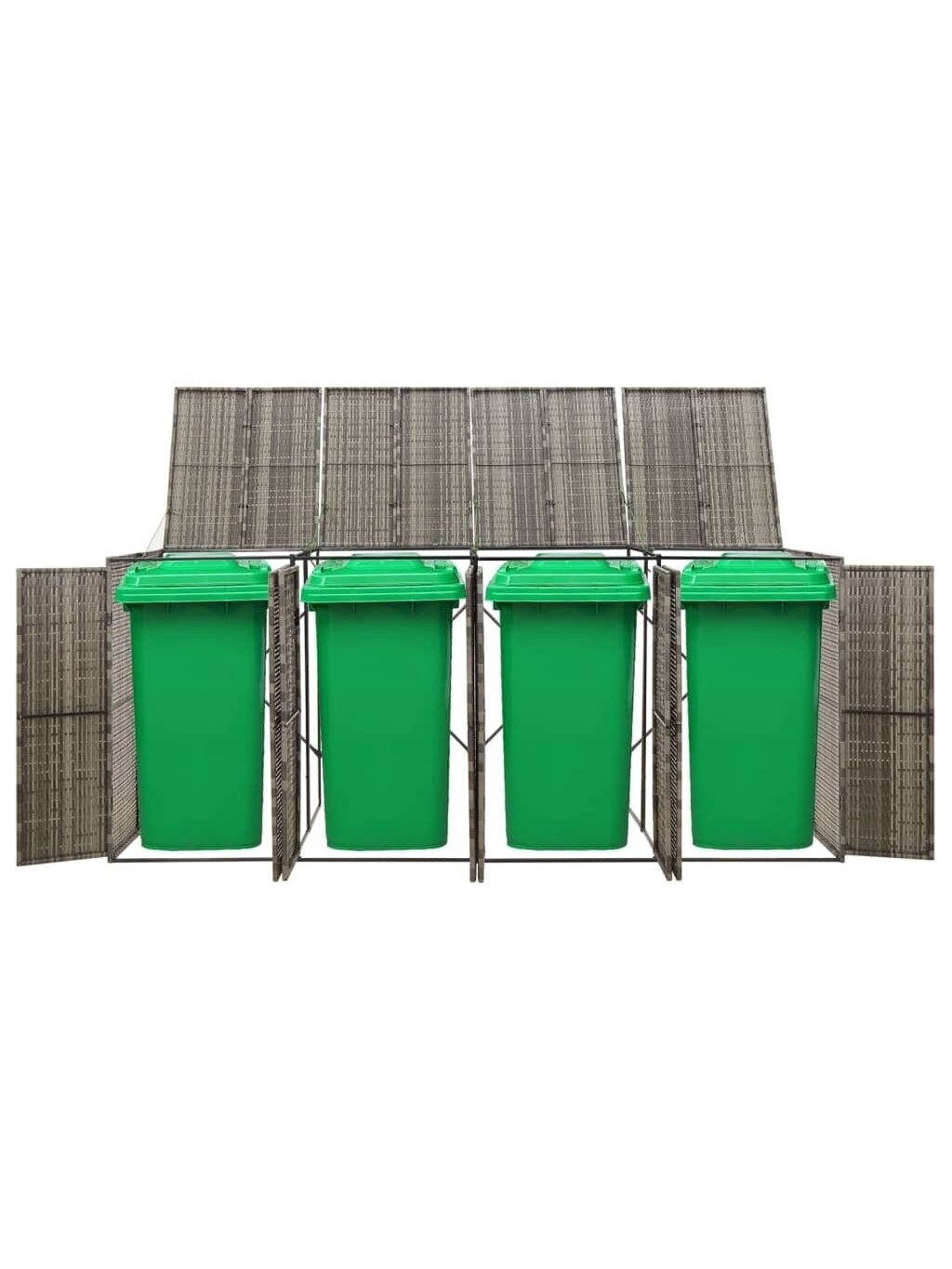 Container canopy, gray, 274×80×117 cm, rattan, four-seater 2 Container canopy, gray, 274×80×117 cm, rattan, four-seater 2