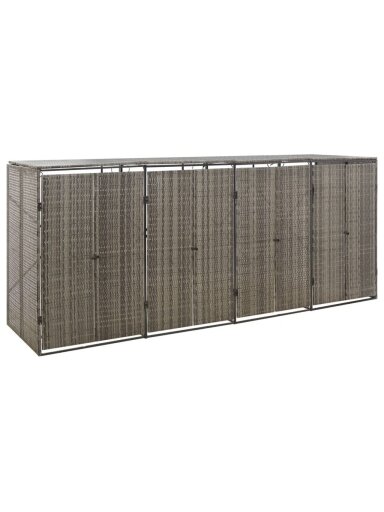 Konteineri katusekatus, hall, 274×80×117 cm, rattan, neljale