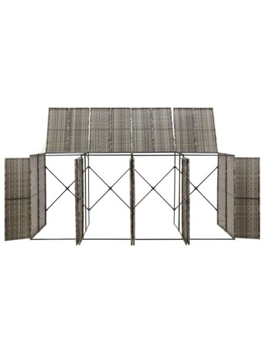 Konteineri katusekatus, hall, 274×80×117 cm, rattan, neljale
