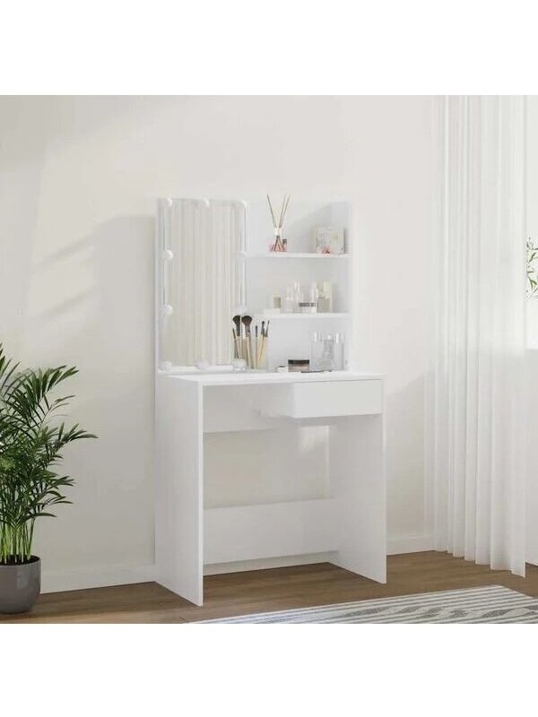 Vanity table WITHOUT LED lighting, white, 74.5x40x141 cm 3 Vanity table WITHOUT LED lighting, white, 74.5x40x141 cm 3