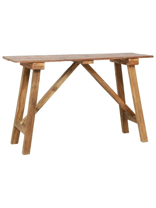 Konsoollaud, 130×40×80 cm, segatud taaskasutatud puit