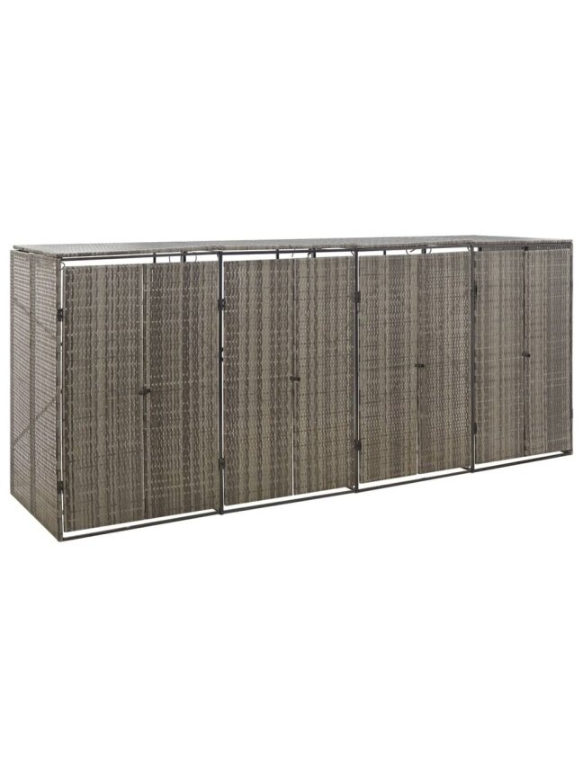 Container canopy, gray, 274×80×117 cm, rattan, four-seater