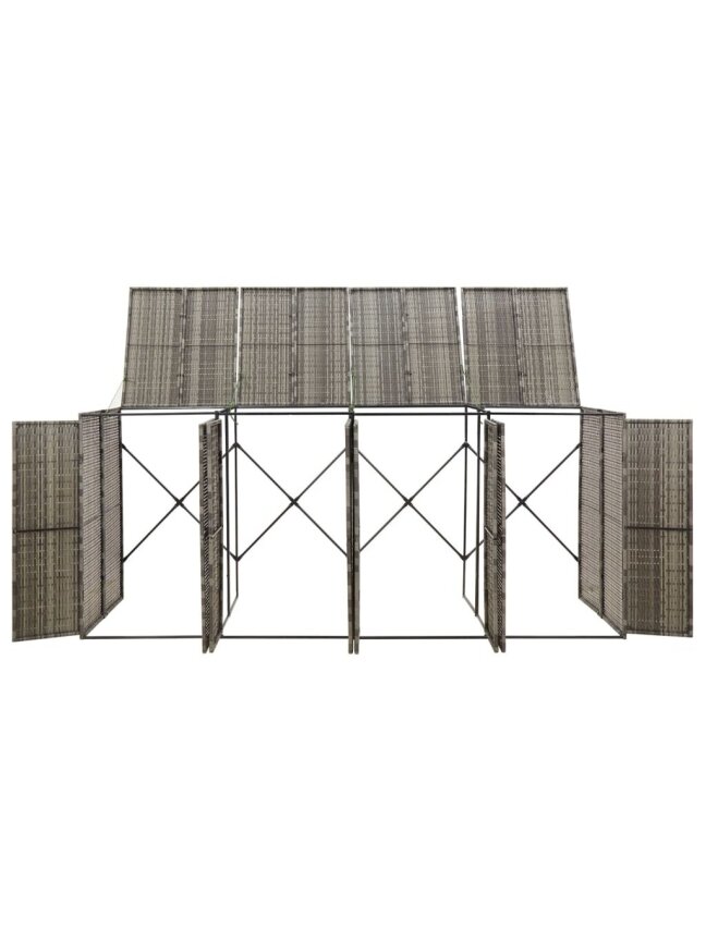Container canopy, gray, 274×80×117 cm, rattan, four-seater 1
