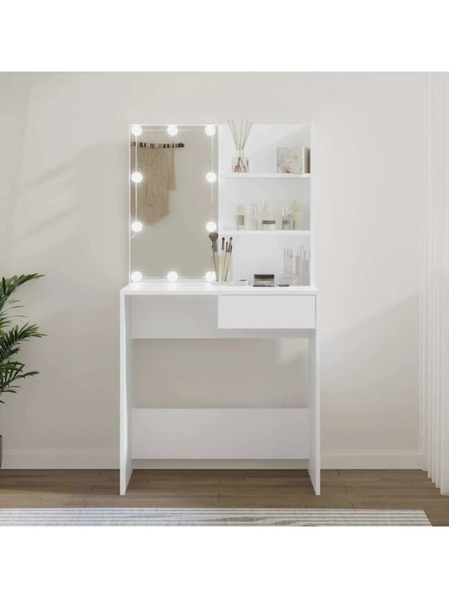 Vanity table WITHOUT LED lighting, white, 74.5x40x141 cm Vanity table WITHOUT LED lighting, white, 74.5x40x141 cm