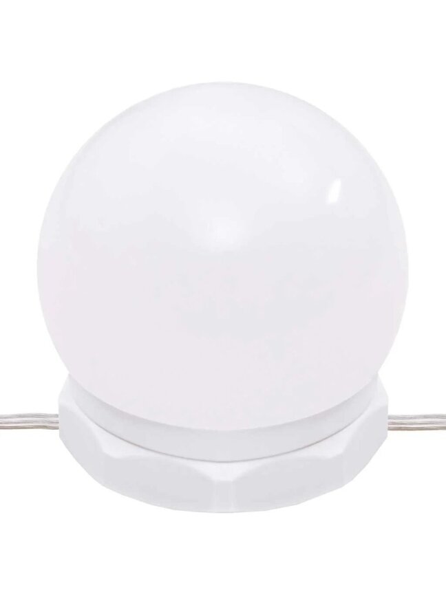 Косметический столик с LED-подсветкой, белый, 60×40×140 см, глянцевый 6
