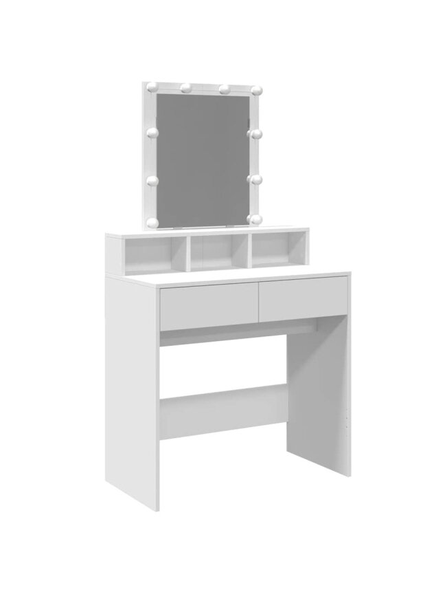 Vanity table with LED, white, 80 × 41 × 144.5 cm 1 Vanity table with LED, white, 80 × 41 × 144.5 cm 1