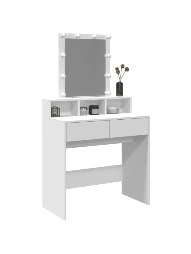 Vanity table with LED, white, 80 × 41 × 144.5 cm 3 Vanity table with LED, white, 80 × 41 × 144.5 cm 3