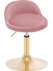 Height-Adjustable Vanity Chair (42.5–58 cm), 360° Swivel, Velvet Upholstery, Pink.