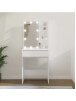 Kosmetinis staliukas su LED, baltas, 60x40x140cm, blizgus
