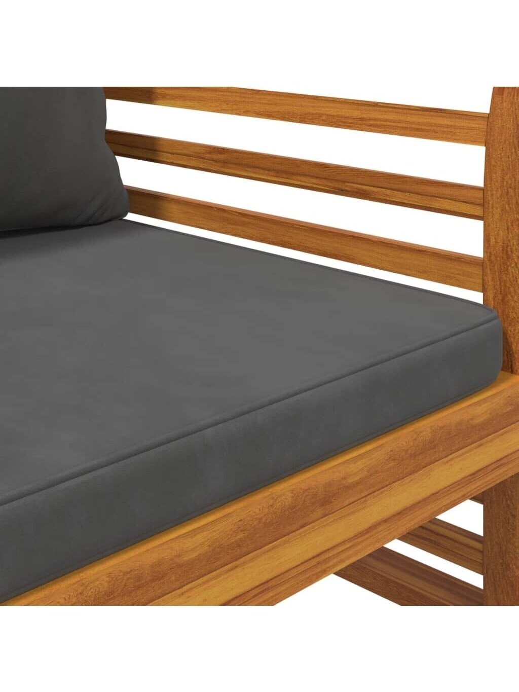 Armchairs with Dark Grey Cushions, 2 pcs, Acacia Wood 7 Armchairs with Dark Grey Cushions, 2 pcs, Acacia Wood 7