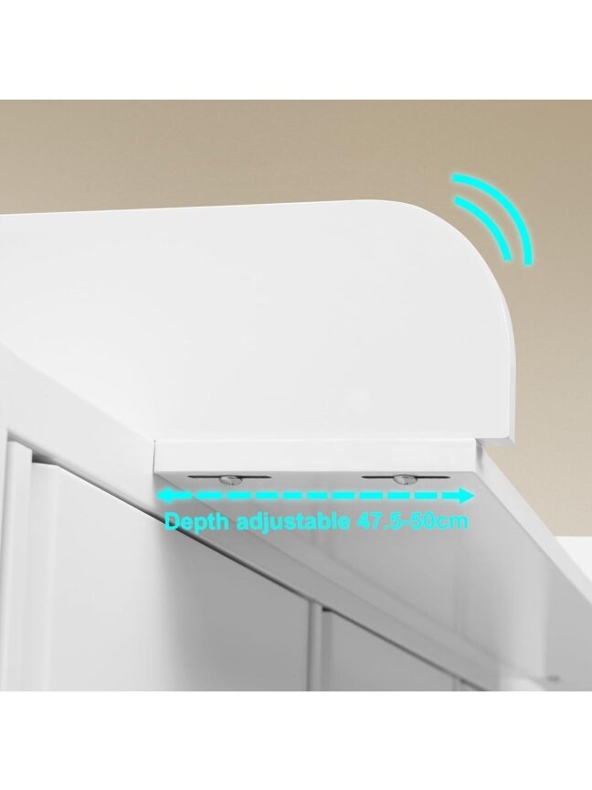 Baby changing table top, 70 x 10 x 80 cm, suitable for furniture with 47.5–50 cm depth. 4