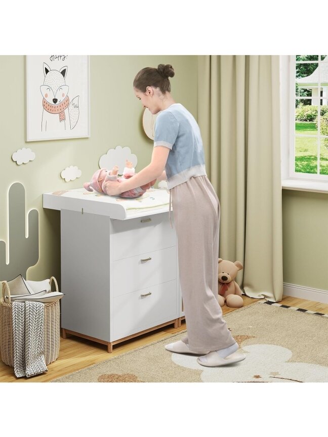 Baby changing table top, 70 x 10 x 80 cm, suitable for furniture with 47.5–50 cm depth. 2