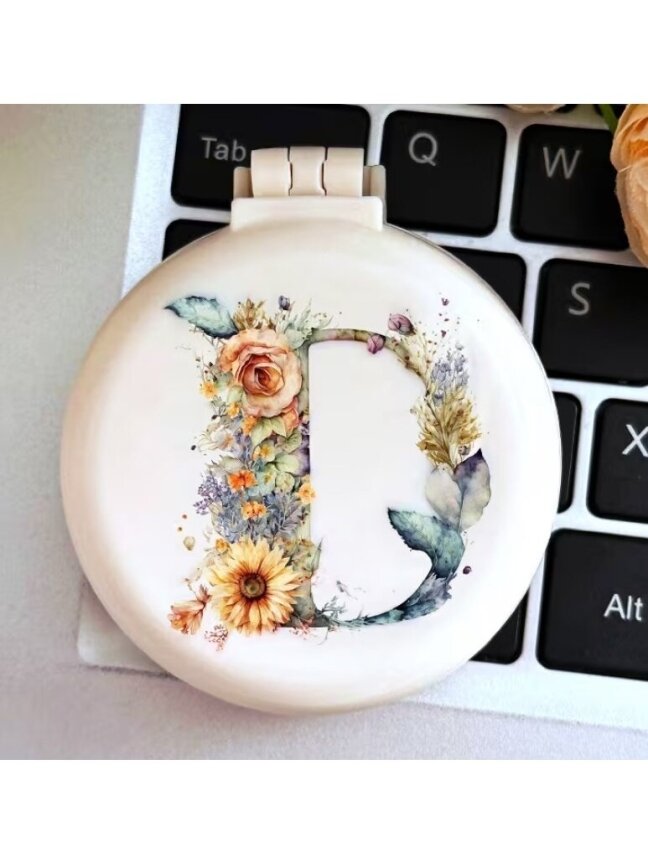 Creative mini combs with mirror – floral pattern 5