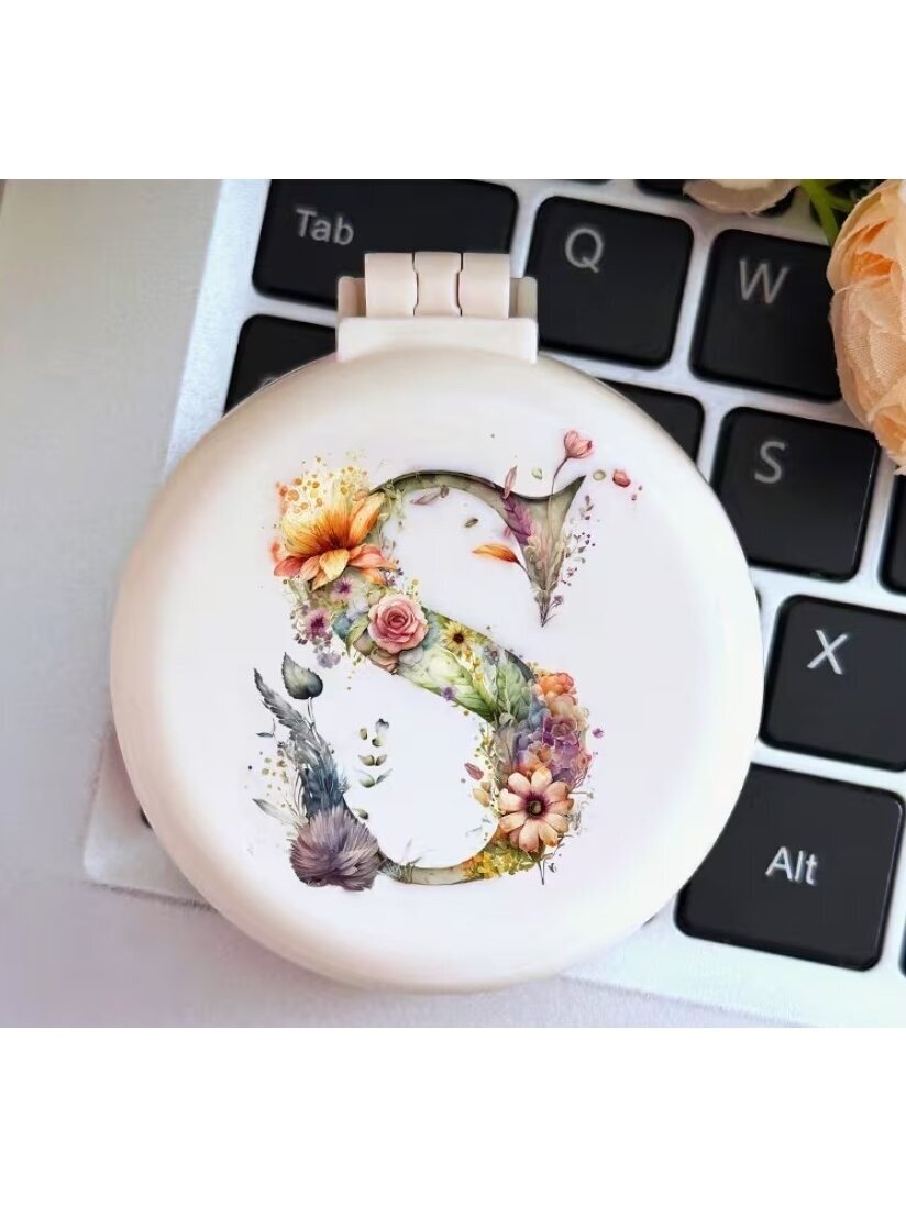Creative mini combs with mirror – floral pattern 6