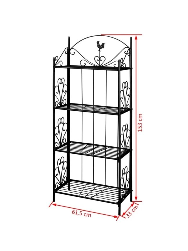 Square Plant Stand, Black 3
