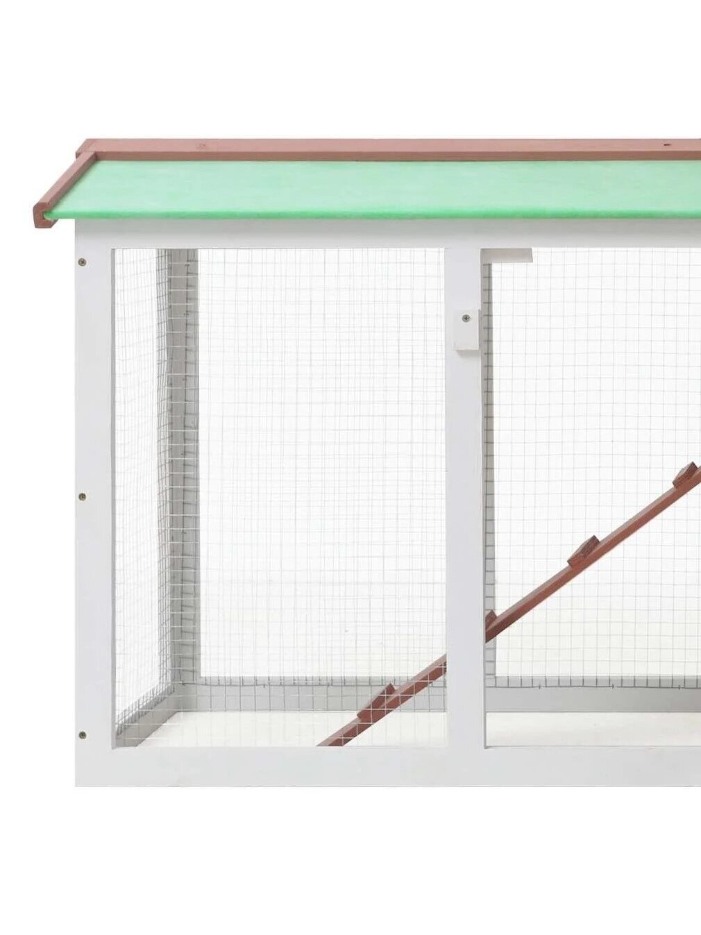 Lauko narvas triušiams, rudas ir baltas, 145x45x84 cm, mediena 4