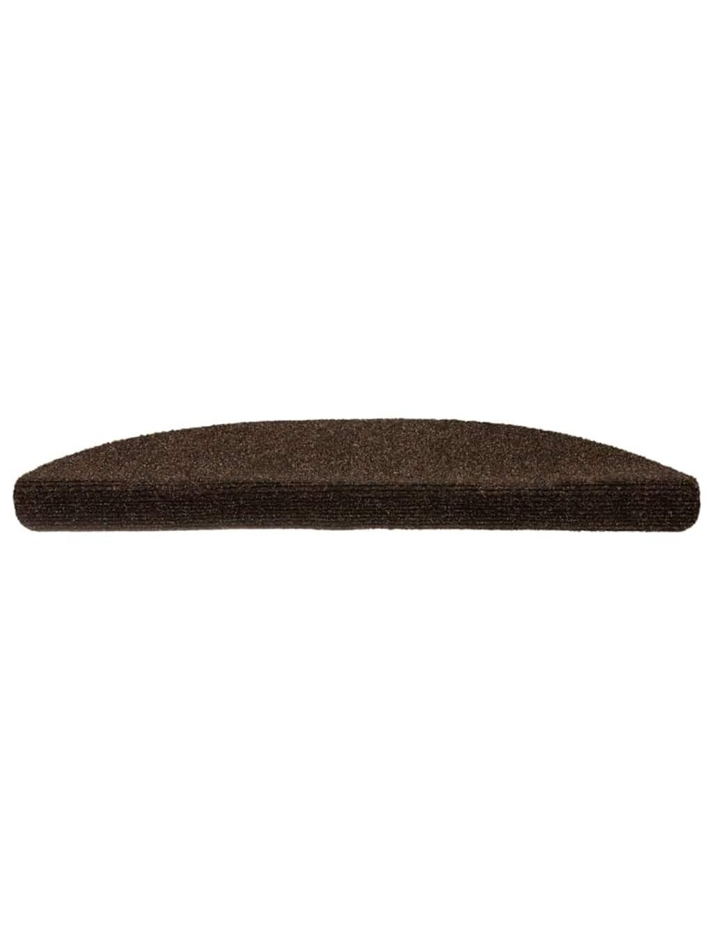 Samoprzylepne nakładki na schody, 15 szt., 56x17x3 cm, brązowe, półokrągłe 3