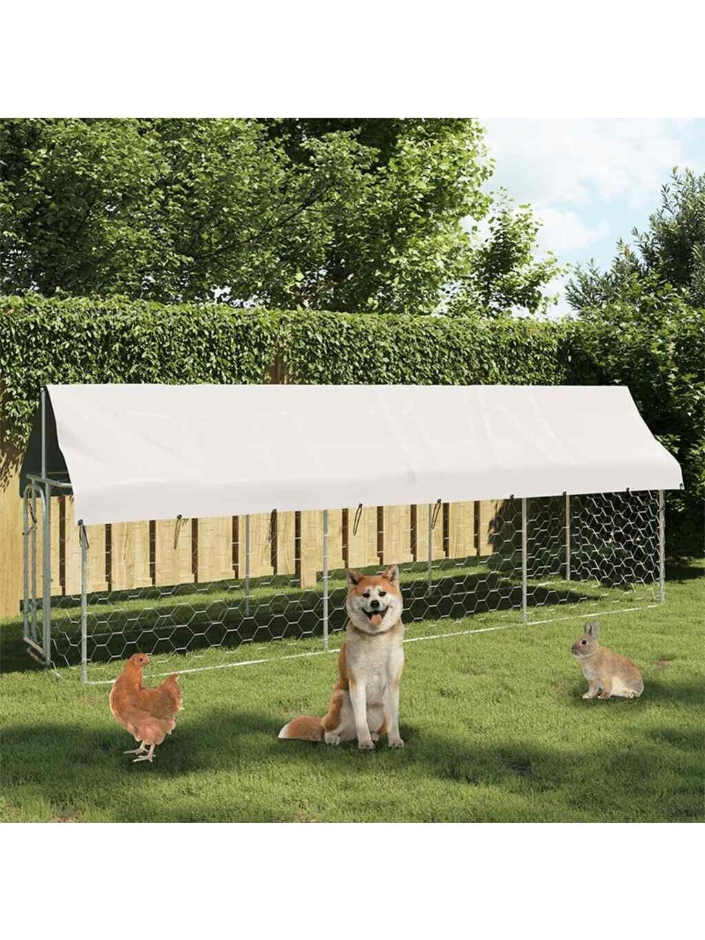 Lauko voljeras šunims su stogu, 400x100x150cm