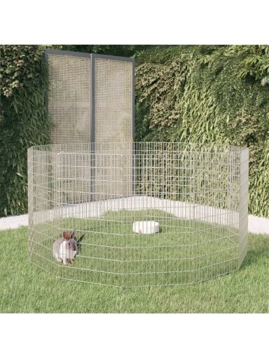 Wolnostojący wybieg dla zwierząt, 12 paneli, 54×100 cm, ocynkowane żelazo
