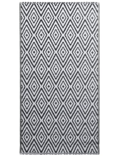 Lauko kilimas, ARAKIL baltos ir juodos spalvos, 160x230cm, PP