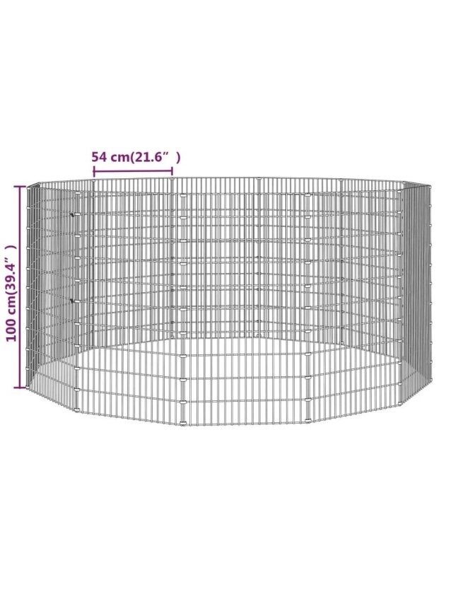 Vabaltseisev loomaaed, 12 paneeli, 54×100 cm, tsingitud raud 6