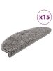 Stair mats, 15 pcs, gray, 65x21x4 cm
